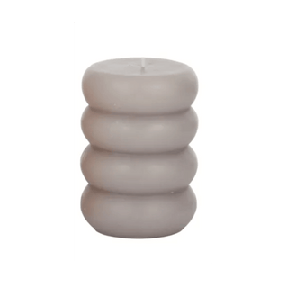 Curves Pillar Candle - Grey