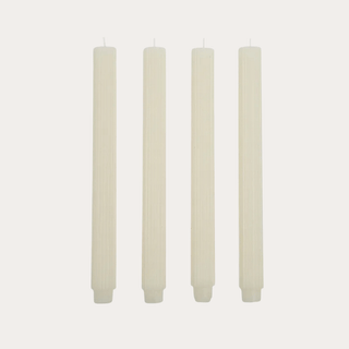 Ribbed Candles - Set of 4 - White