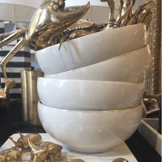 Stoneware Glazed Bowl - Ivory Crackle-The Vignette Room - Unique & Inspiring Furniture & Homewares in Paddington Sydney