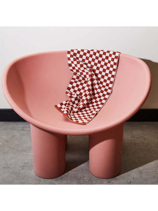 Bath Towel in Red Ochre Check-House of NuNu-The Vignette Room - Unique & Inspiring Furniture & Homewares in Paddington Sydney