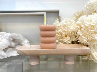 Curves Pillar Candle - Pink