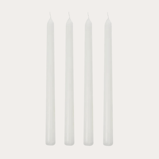 Tapered Dinner Candles - Set of 4 - White