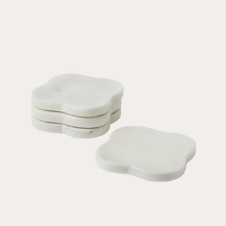 Allegra White Marble Coasters - Set of 4