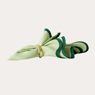 Scallop Linen Napkin Set of 2 - Kiwi/Lime