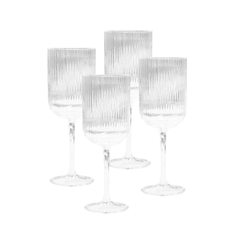 Ivy Ribbed Wine Glass Set