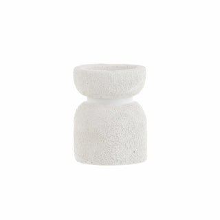 Mesaria White Textured Candle Holder - Short